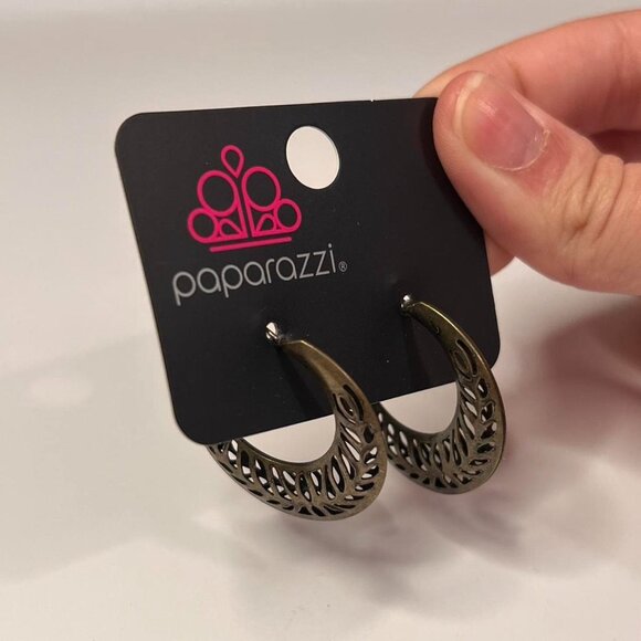 bronze tone hoop earrings - Picture 2 of 3